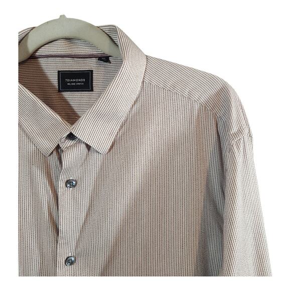 7Diamonds Melange Stretch Origins Long Sleeve Button-front Shirt Work Men's XXL - Picture 3 of 7